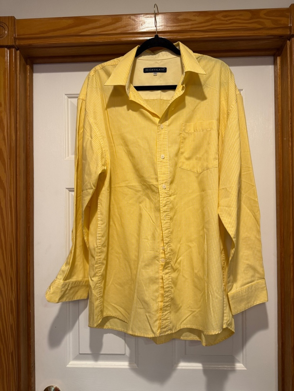 Yellow Check Long-Sleeve Dress Shirt